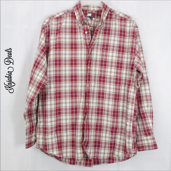 TOMMY HILFIGER Men’s Button Down Shirt Size Large - Picture 1 of 8